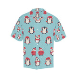 Cute penguin christmas  design pattern Men's All Over Print Hawaiian Shirt