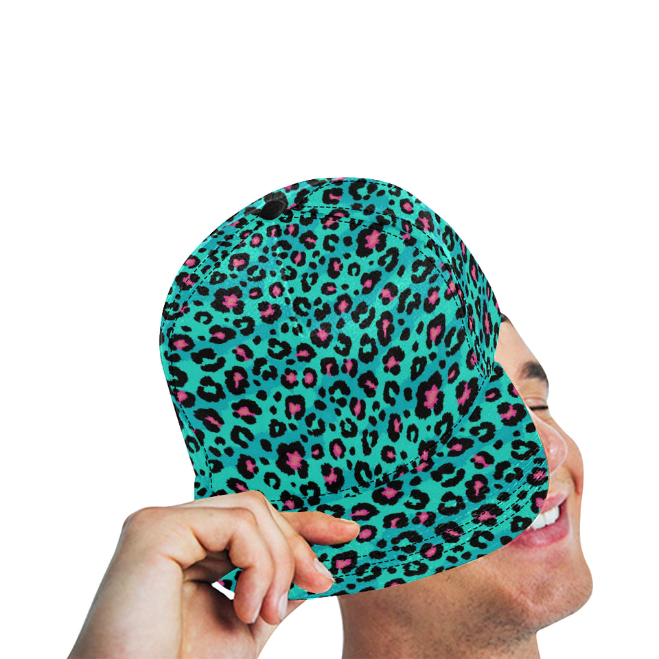 Green leopard skin print pattern All Over Print Snapback Cap