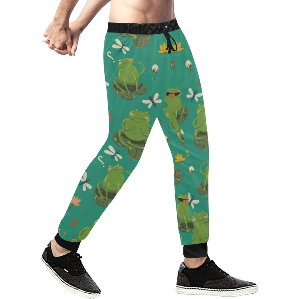 Cute frog dragonfly design pattern Unisex Casual Sweatpants