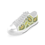 Durian leaves pattern background Men's Low Top Shoes White