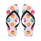 Donut pattern glaze pink background Unisex Flip Flops