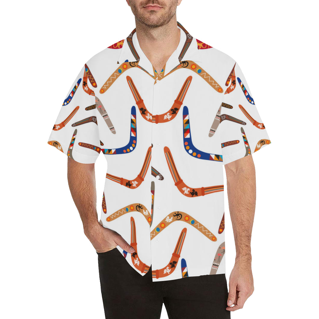 Boomerang Australian aboriginal ornament pattern Men's All Over Print Hawaiian Shirt