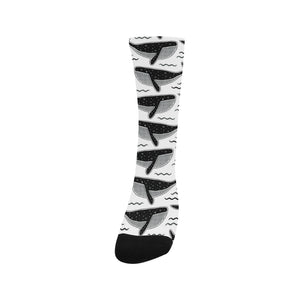 Black whale pattern Crew Socks