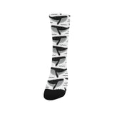 Black whale pattern Crew Socks