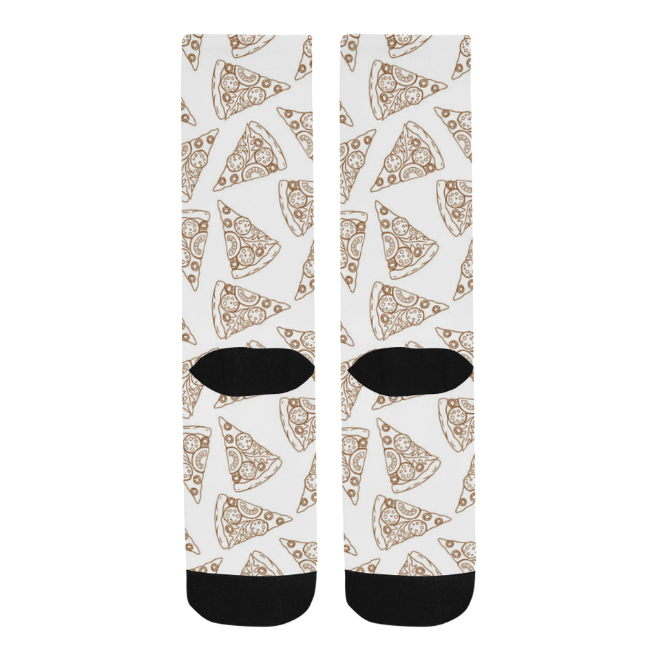 Hand drawn pizza pattern Crew Socks