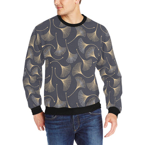 Gold ginkgo leaves Men's Crew Neck Sweatshirt