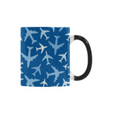 Airplane pattern in the sky Morphing Mug Heat Changing Mug