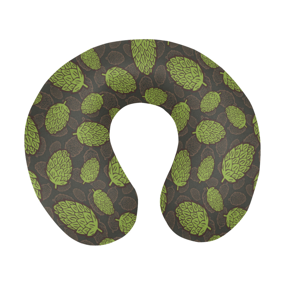 Hop pattern black background U-Shaped Travel Neck Pillow