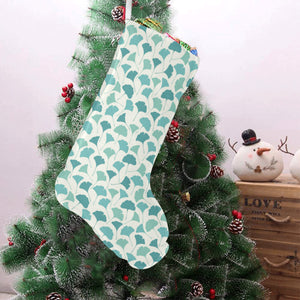 Green ginkgo leaves pattern Christmas Stocking