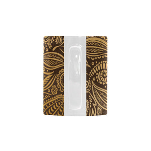cacao beans tribal polynesian pattern background Classical White Mug (Fulfilled In US)