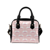 White swan and flower love pattern Shoulder Handbag