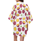 Passion fruit design pattern Women's Short Kimono Robe