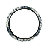 Sugar skull black white pattern Car Steering Wheel Cover