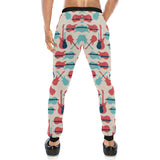 Red Blue guitar pattern Unisex Casual Sweatpants