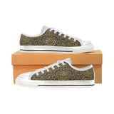 Snake skin pattern Women's Low Top Canvas Shoes White