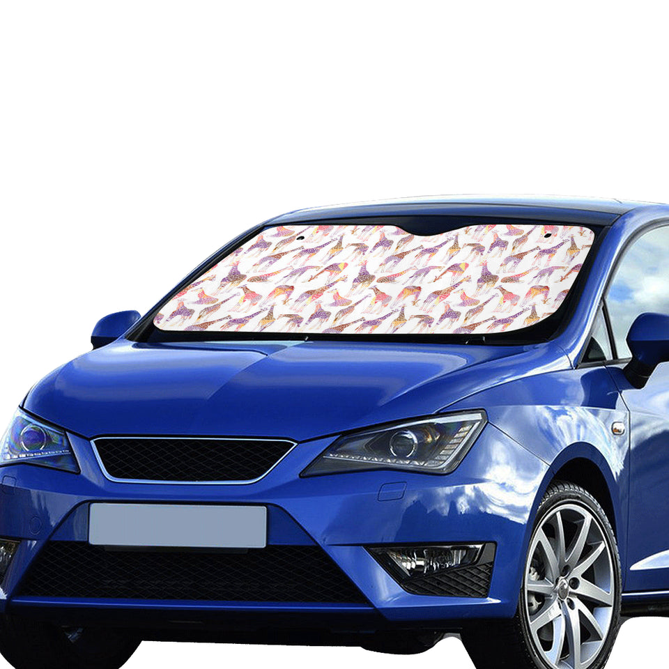 Giraffe Pattern Print Design 02 Car Sun Shade