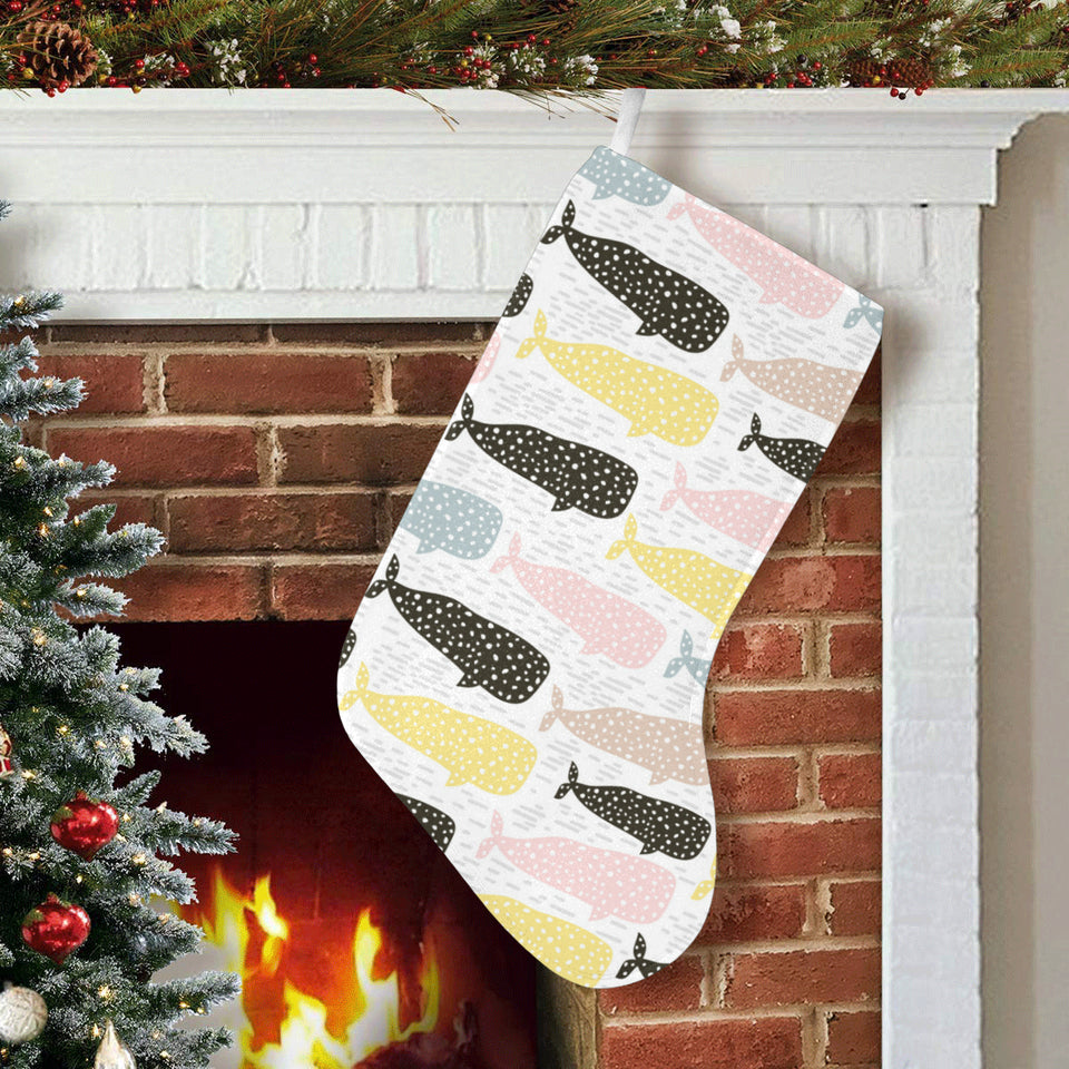 Whale dot pattern Christmas Stocking