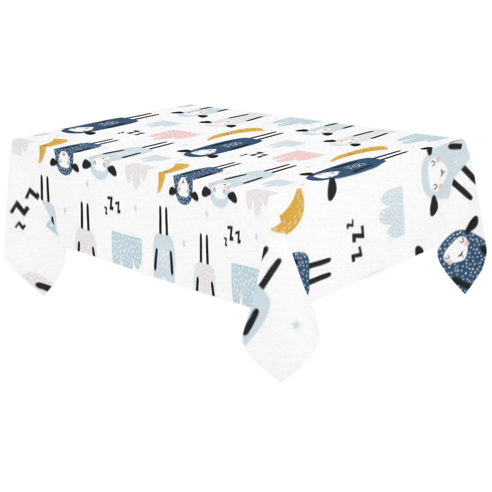 Cute sleeping sheep moon cloud pattern Tablecloth