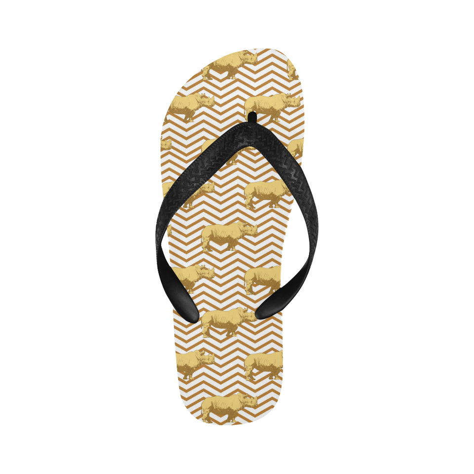 Rhino yellow theme pattern Unisex Flip Flops