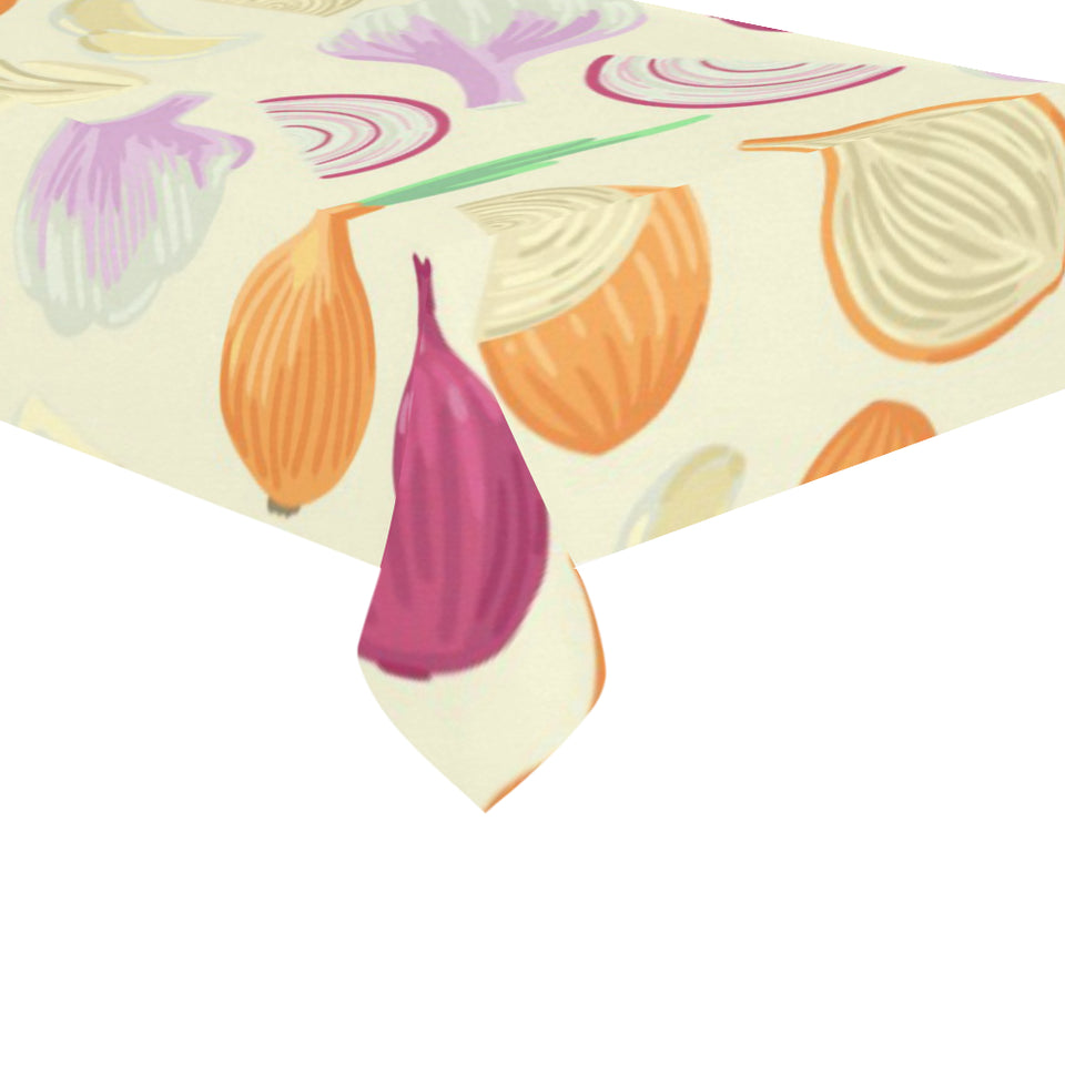 Onion garlic white red pattern Tablecloth
