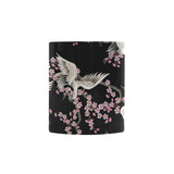 Japanese crane pink sakura pattern Morphing Mug Heat Changing Mug