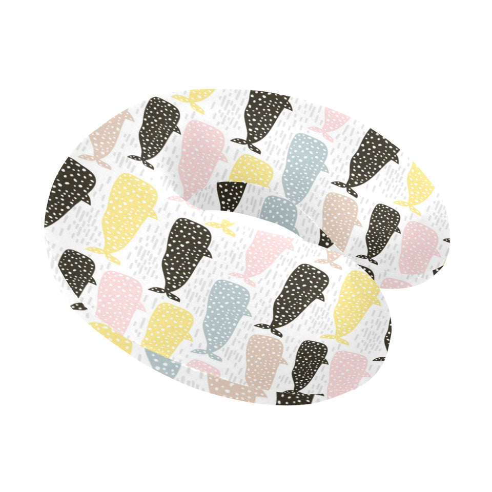 Whale dot pattern U-Shaped Travel Neck Pillow