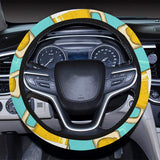 Beer pattern green background Car Steering Wheel Cover