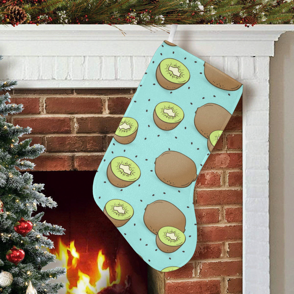 Kiwi blue background Christmas Stocking