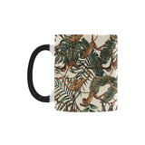 Monkey tropical leaves background Morphing Mug Heat Changing Mug