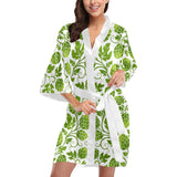 Hop design pattern Women's Short Kimono Robe