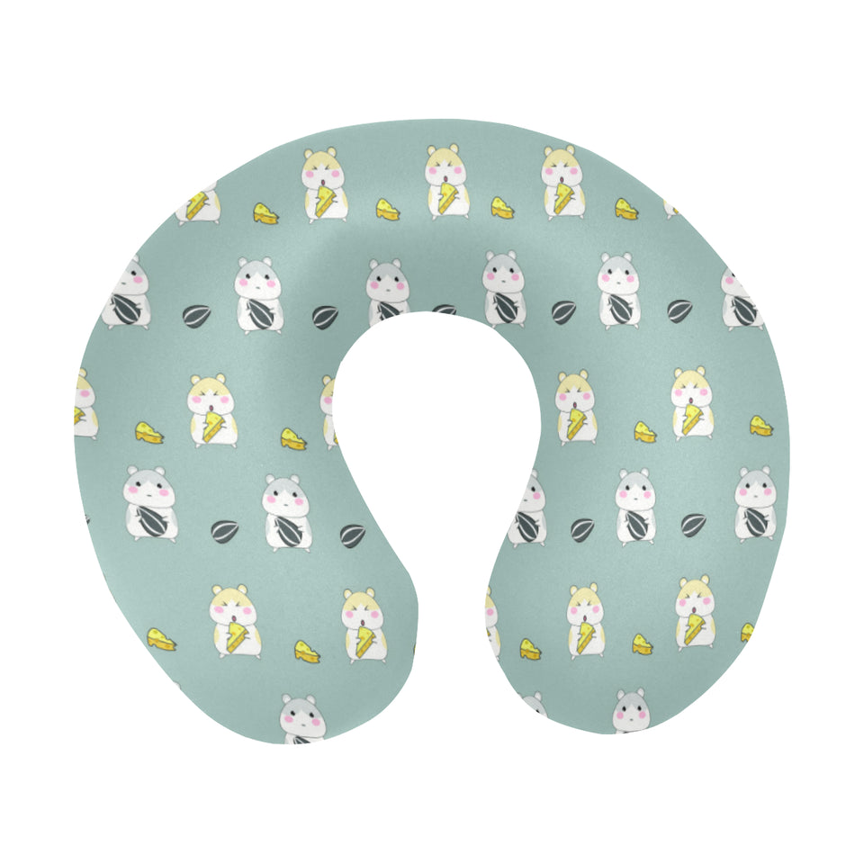 Cute hamster cheese pattern U-Shaped Travel Neck Pillow