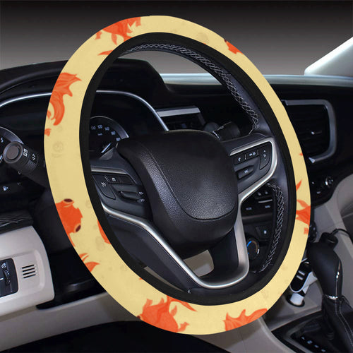 Goldfish Pattern Print Design 02 Car Steering Wheel Cover