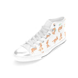 Cute Kangaroo pattern Women's High Top Canvas Shoes White