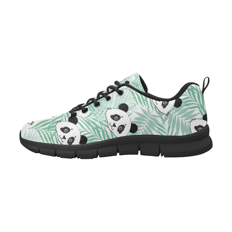 Panda pattern tropical leaves background Men's Sneaker Shoes