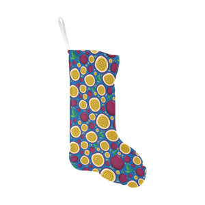 Passion fruit blue background Christmas Stocking
