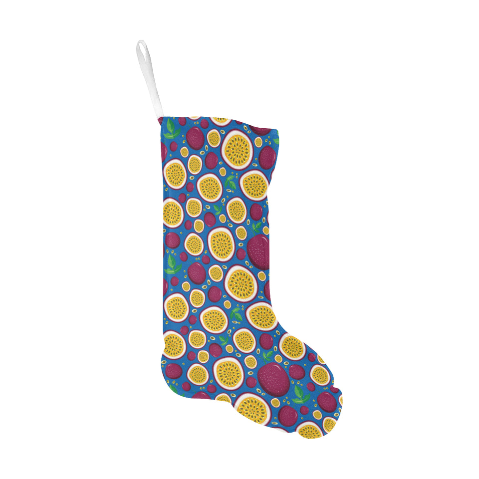 Passion fruit blue background Christmas Stocking