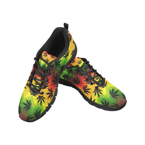 Canabis Marijuana Weed Pattern Print Design 03 Men's Breathable Sneakers ( Model 055)