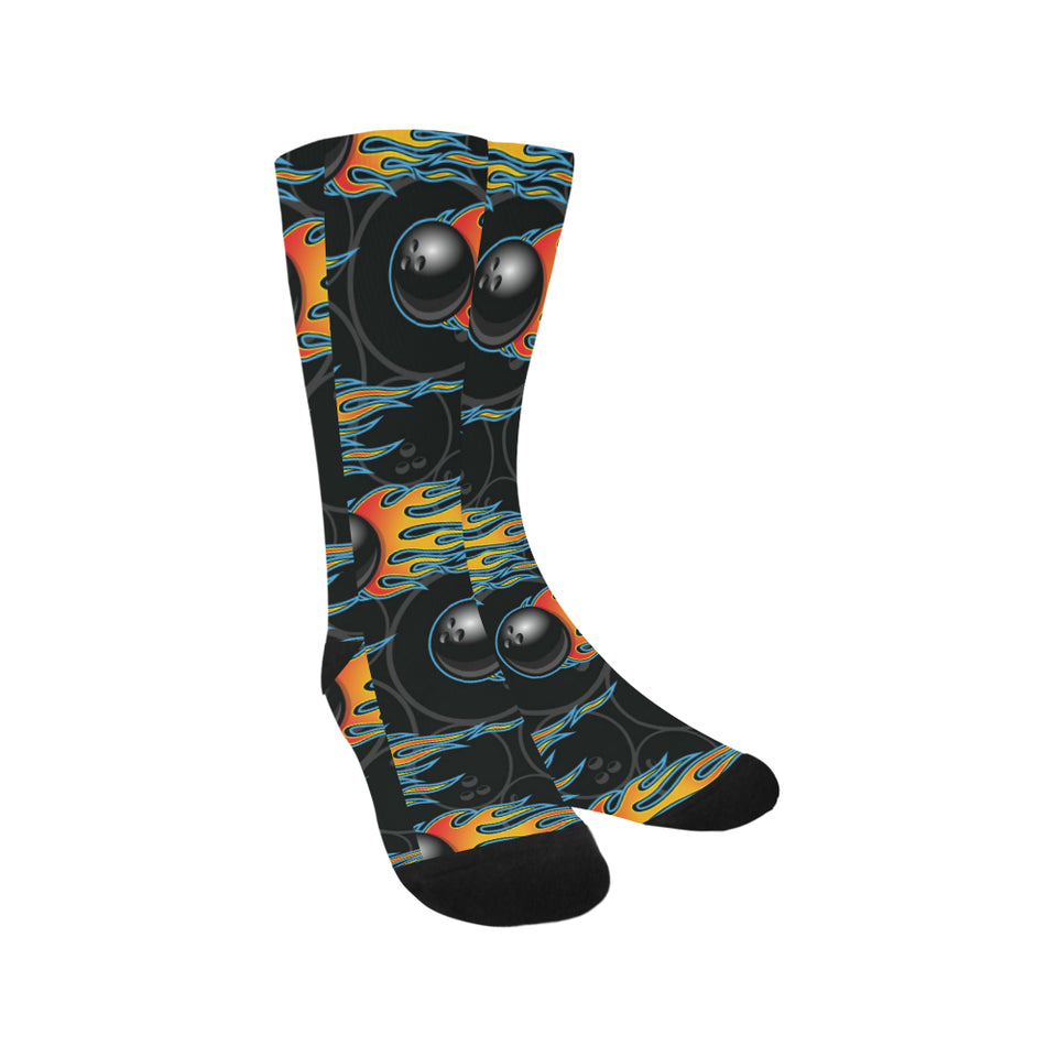 Bowling balls flame pattern Crew Socks