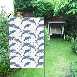 Dolphins pattern dotted background House Flag Garden Flag