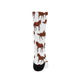 Horses running pattern background Crew Socks