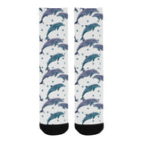 Dolphins pattern dotted background Crew Socks