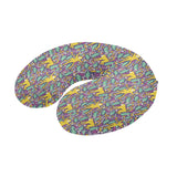 Cute yellow monkey leaves pattern U-Shaped Travel Neck Pillow