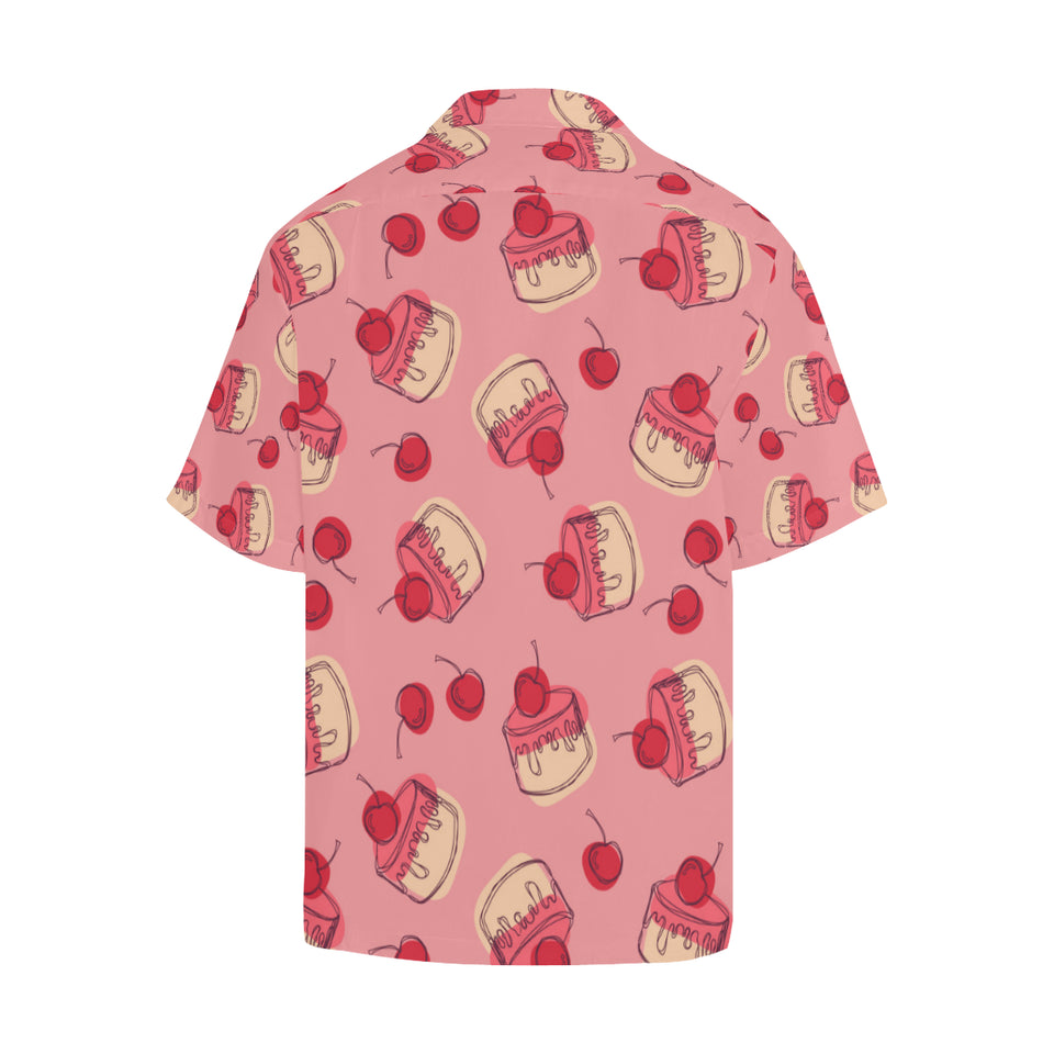 Cake cherry pattern Men's All Over Print Hawaiian Shirt