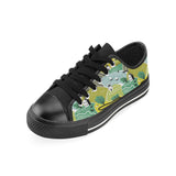Hand drawn windmill pattern Men's Low Top Canvas Shoes Black