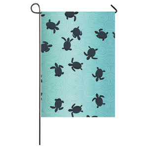 Sea turtle with blue ocean backgroud House Flag Garden Flag