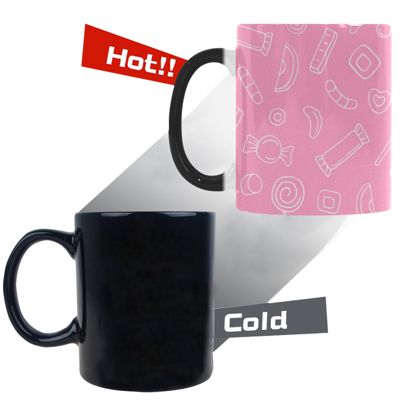 Sweet candy pink background Morphing Mug Heat Changing Mug