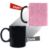 Sweet candy pink background Morphing Mug Heat Changing Mug