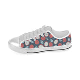 dragon fruits dark blue background Men's Low Top Shoes White
