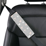 Heart pattern gray background Car Seat Belt Cover