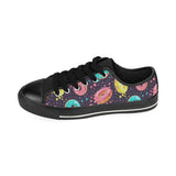 Colorful donut glaze pattern Men's Low Top Canvas Shoes Black